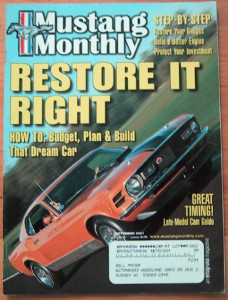 MUSTANG MONTHLY 2001 SEPT - PROS TALK RESTORE, GT500